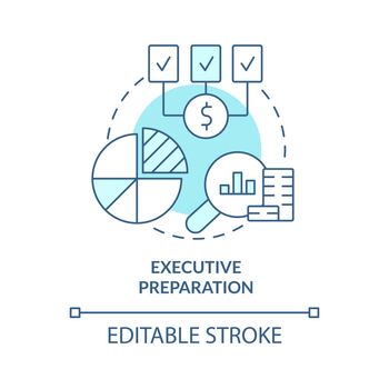 Executive preparation turquoise concept icon