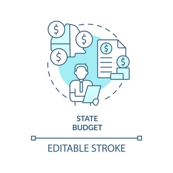 State budget turquoise concept icon