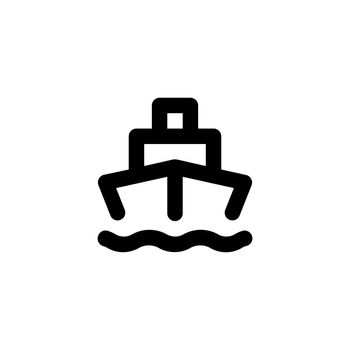 Ship vector icon logo. Shipping sea or ocean transportation symbol in simple linear style. Vector EPS 10