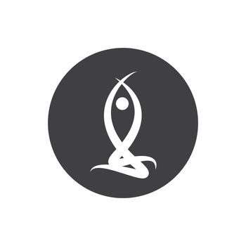 Yoga lotus pose, yoga love stylized vector icon.