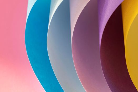 curved layers colored papers