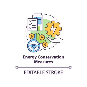 Energy conservation measures concept icon