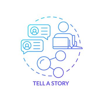 Tell story blue gradient concept icon