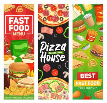Fast food banners burgers fastfood restaurant menu