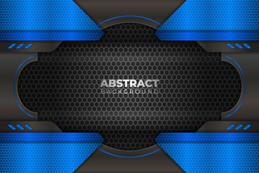 Abstract Modern Futuristic Technology Geometric Blue with Grey Background