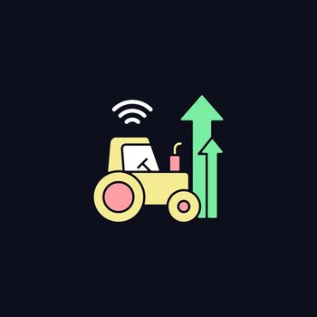 Agricultural modernization RGB color icon for dark theme