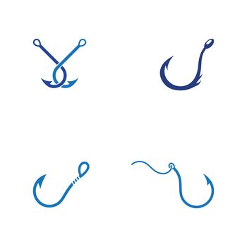 Fishing hook icon design template vector