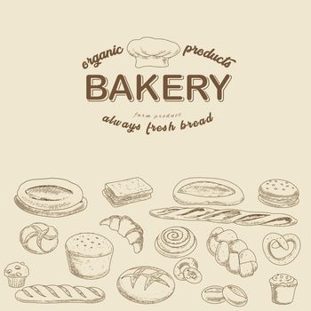 Bakery logo, bread product leaflet