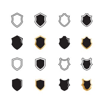 Shield or badges symbols icon set