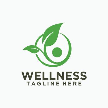 Simple Wellness Logo With Leaf