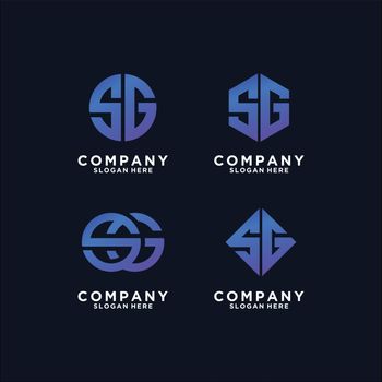 Collection of abstract letter s g logo designs Premium Vector