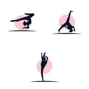 Gymnastic logo design template