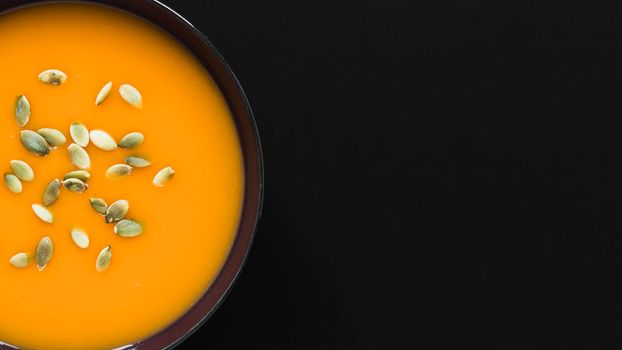 close up pumpkin soup