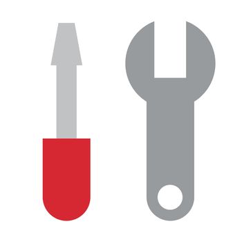 Screwdriver and Spanner icons. Vector.