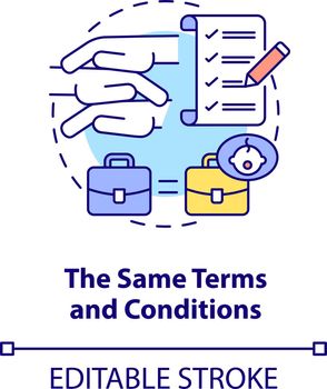 Same terms and conditions concept icon