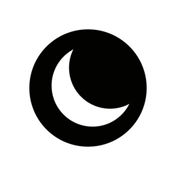 Crescent moon silhouette icon. Night sky. Vector.
