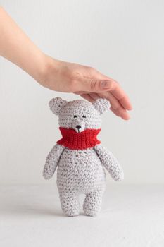Crochet knitting cute teddy bear