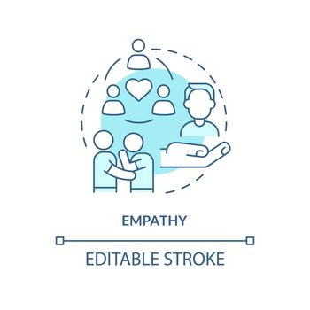 Empathy turquoise concept icon