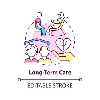 Long term care concept icon