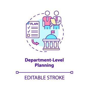 Department level planning concept icon