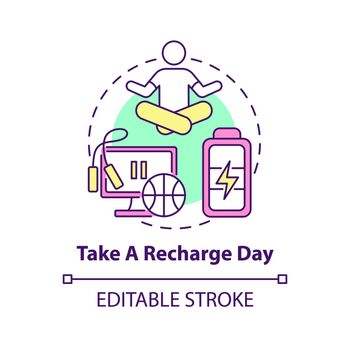Take recharge day concept icon