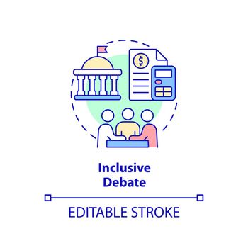 Inclusive debate concept icon