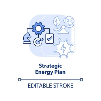 Strategic energy plan blue light concept icon