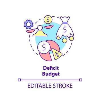 Deficit budget concept icon