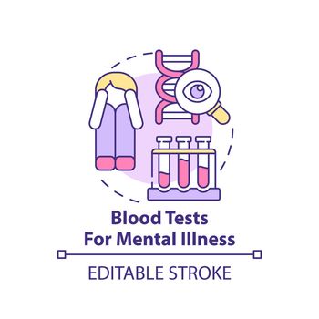 Blood tests for mental illness concept icon