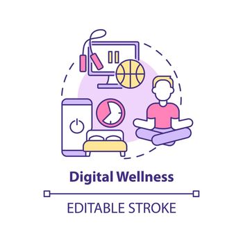 Digital wellness concept icon