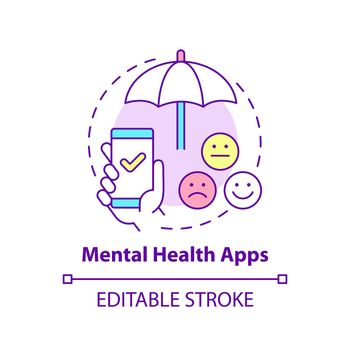 Mental health apps concept icon