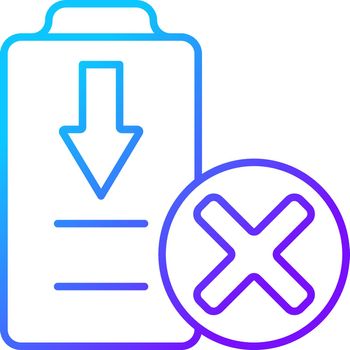 Dont fully drain batteries gradient linear vector manual label icon
