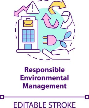 Responsible environmental management concept icon