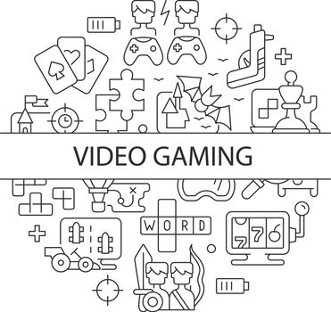 Video game abstract linear concept layout with headline