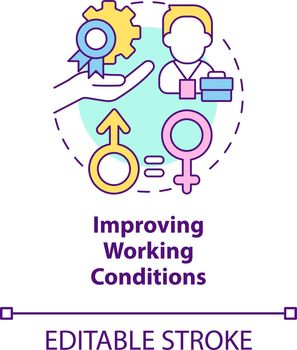 Improving working conditions concept icon