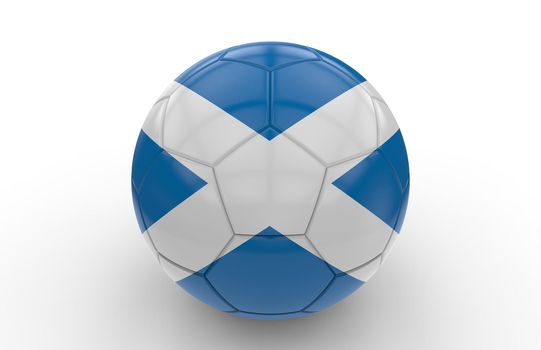 Soccer ball with Scotland flag; 3d rendering