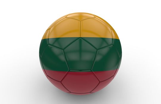 Soccer ball with Lithuania flag; 3d rendering