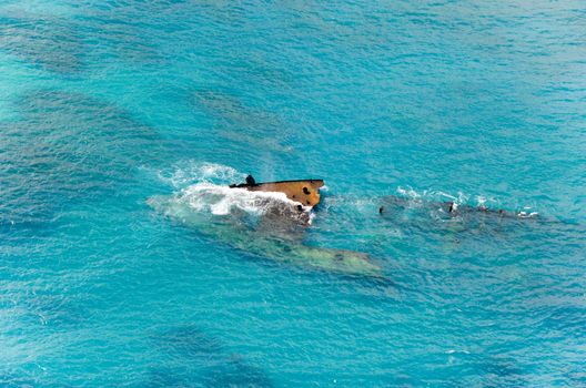 Shipwreck in the Carribean sea