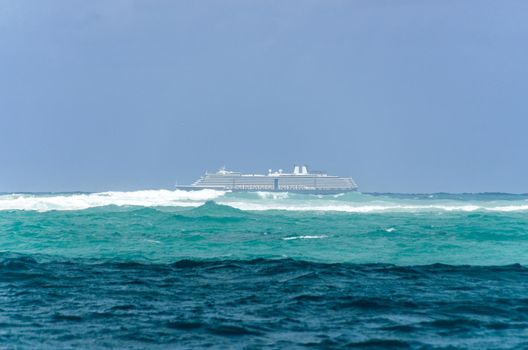Cruise ship in the Carribean sea