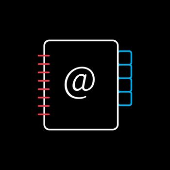 Address Book vector icon isolated on the black