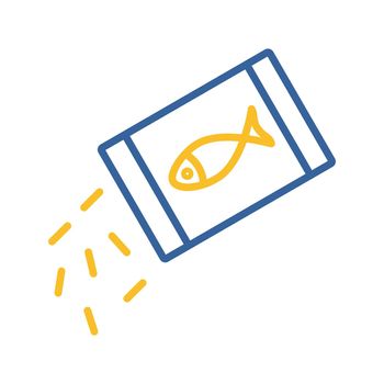 Pet fish feed vector icon. Pet animal sign
