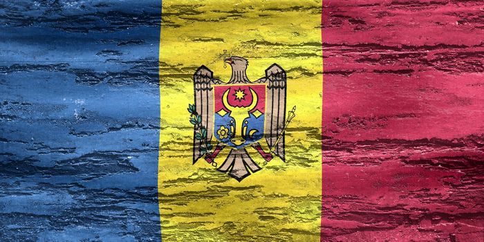 3D-Illustration of a Moldova flag - realistic waving fabric flag
