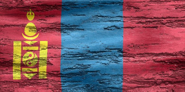 3D-Illustration of a Mongolia flag - realistic waving fabric flag