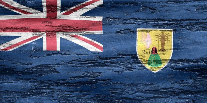 3D-Illustration of a Caicos Islands flag - realistic waving fabric flag