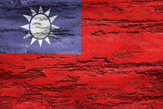 3D-Illustration of a Taiwan flag - realistic waving fabric flag