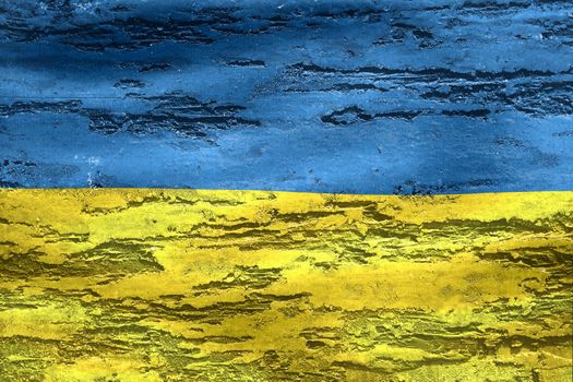 3D-Illustration of a Ukraine flag - realistic waving fabric flag