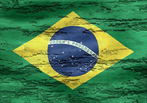 Brazil flag - realistic waving fabric flag