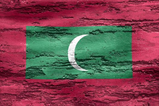 3D-Illustration of a Maldives flag - realistic waving fabric flag