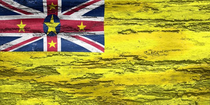 3D-Illustration of a Niue flag - realistic waving fabric flag