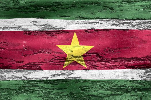 3D-Illustration of a Suriname flag - realistic waving fabric flag